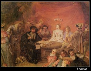 Der Tisch des Brautpaares, Detail aus Der Ehevertrag, ca. 1712-13 (Detail)